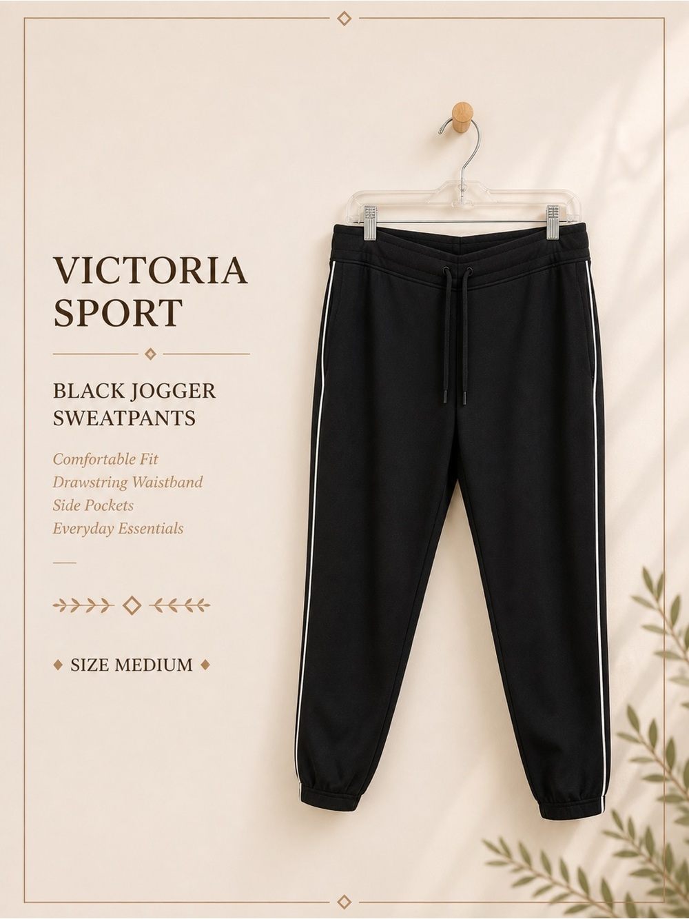 Victoria Sport Black Jogger Sweatpants Medium